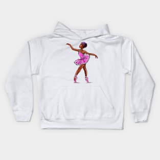 African American, Black ballerina girls with corn rows ballet dancing 8 ! black girl with Afro hair and dark brown skin wearing a pink tutu. Love Ballet Kids Hoodie